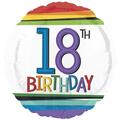 Loftus International 18 in. Rainbow Birthday 18 Balloon, 10PK A3-4432